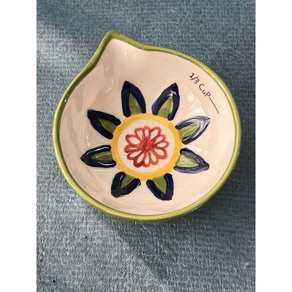 Vintage Nesting Measuring Cup Set 4Pc Floral - Absolutely Beautiful!! - Picture 4 of 7